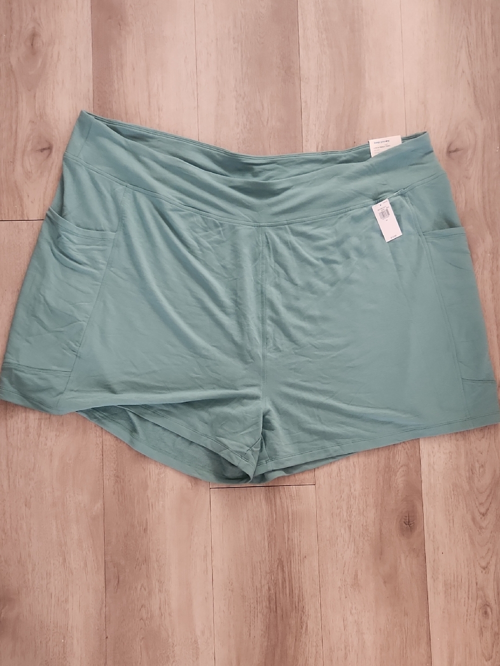 Old Navy Women’s Light Teal Live-In French Terry Shorts with Side Pockets